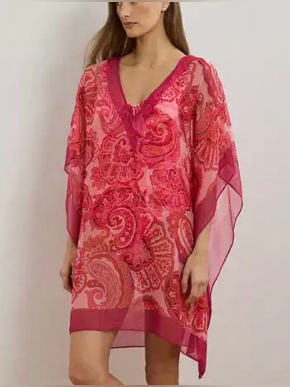 Lauren Ralph Lauren Women’s Pink Paisley Swim Cover-Up Tunic S/M